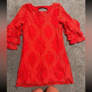 Red lace dress